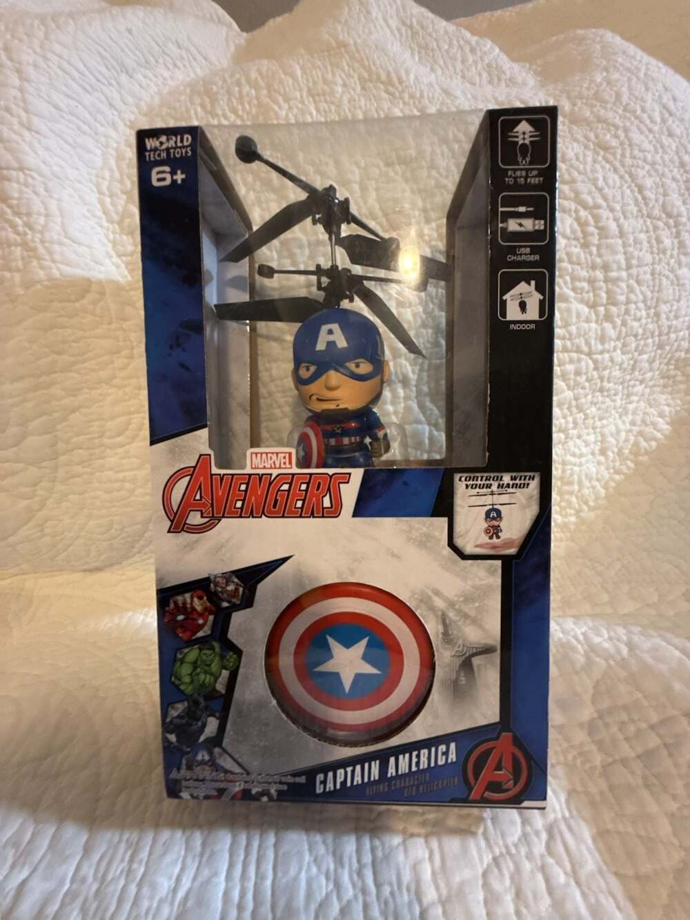 World Tech Toys Marvel Avengers Captain America Flying Character UFO Helicopter